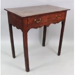 A George III oak side table, with frieze