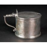 A Victorian silver drum mustard pot fram