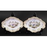 A pair of Hochst shaped oval dishes, 18t