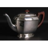 An Art Deco silver teapot, Suckling Ltd,