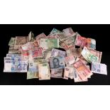 A large collection of world bank notes,
