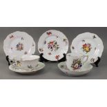 Two Herend porcelain cups, saucers and p
