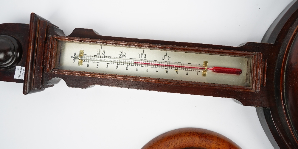 A Victorian mahogany cased wheel barometer, the white enamel dial signed D. - Image 4 of 4