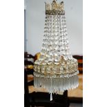 A Regency style glass pendant light fitting, 20th century,