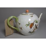 'Herend', A modern Rothchild Bird decorated teapot, 14cm high (A.F).
