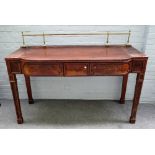 A Regency mahogany breakfront serving table with a pair of central drawers,
