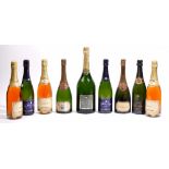 Nine bottles of champagne, comprising; two Krug Grand Cuvee, three Irroy Rose,