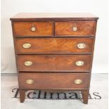 A 19th century mahogany chest, of two short and three long drawers,