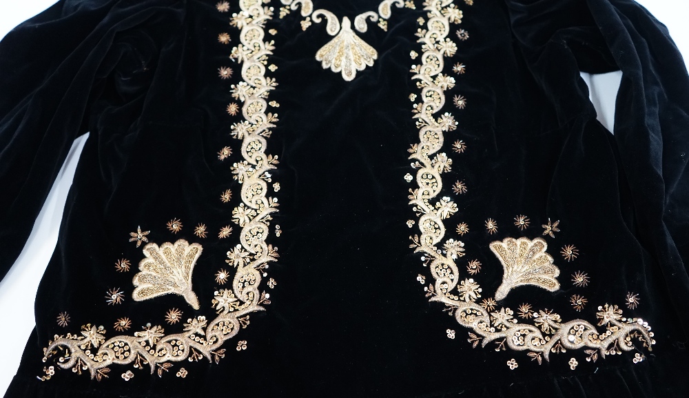 An Ottoman black velvet robe, - Image 4 of 8