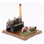 A Fleischmann 130/2 stationery live steam engine plant, mid 20th century, in original box.