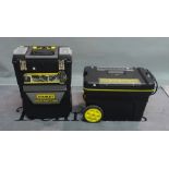 Two modern Stanley tool boxes.