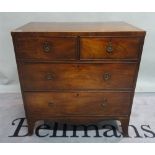 A 19th century mahogany chest of two short and two long drawers on bracket feet,