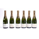 Six bottles of 1990 Pol Roger Extra Cuvee De Reserve vintage brut champagne.