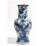 A Chinese blue and white baluster vase, 18th century,