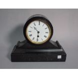 An early 20th century French marble mantel clock, one pendulum, 28cm wide x 22cm high.