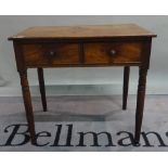 A late Victorian two drawer side table,
