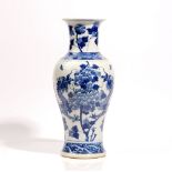 A Chinese blue and white baluster vase, late 19th century,