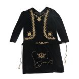 An Ottoman black velvet robe,