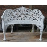 After Coalbrookdale, a white painted concave garden bench,