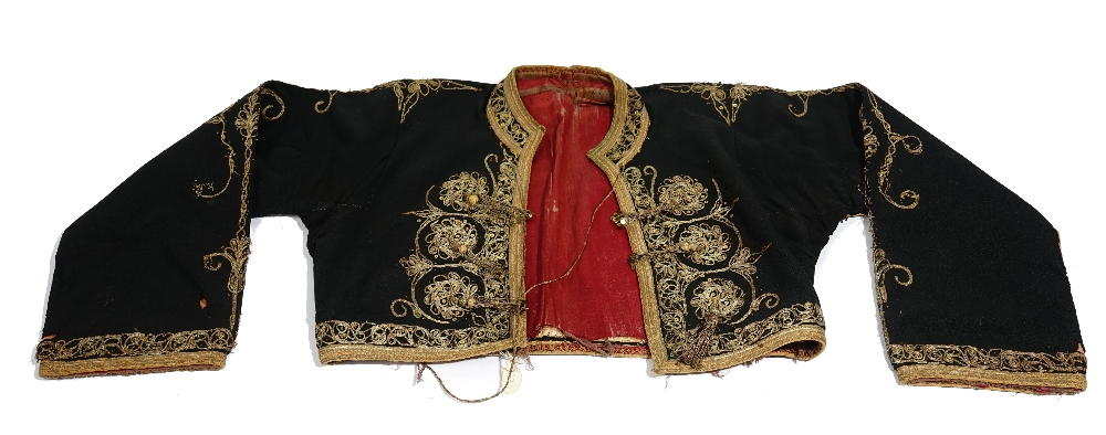 Three Ottoman black- ground jackets,