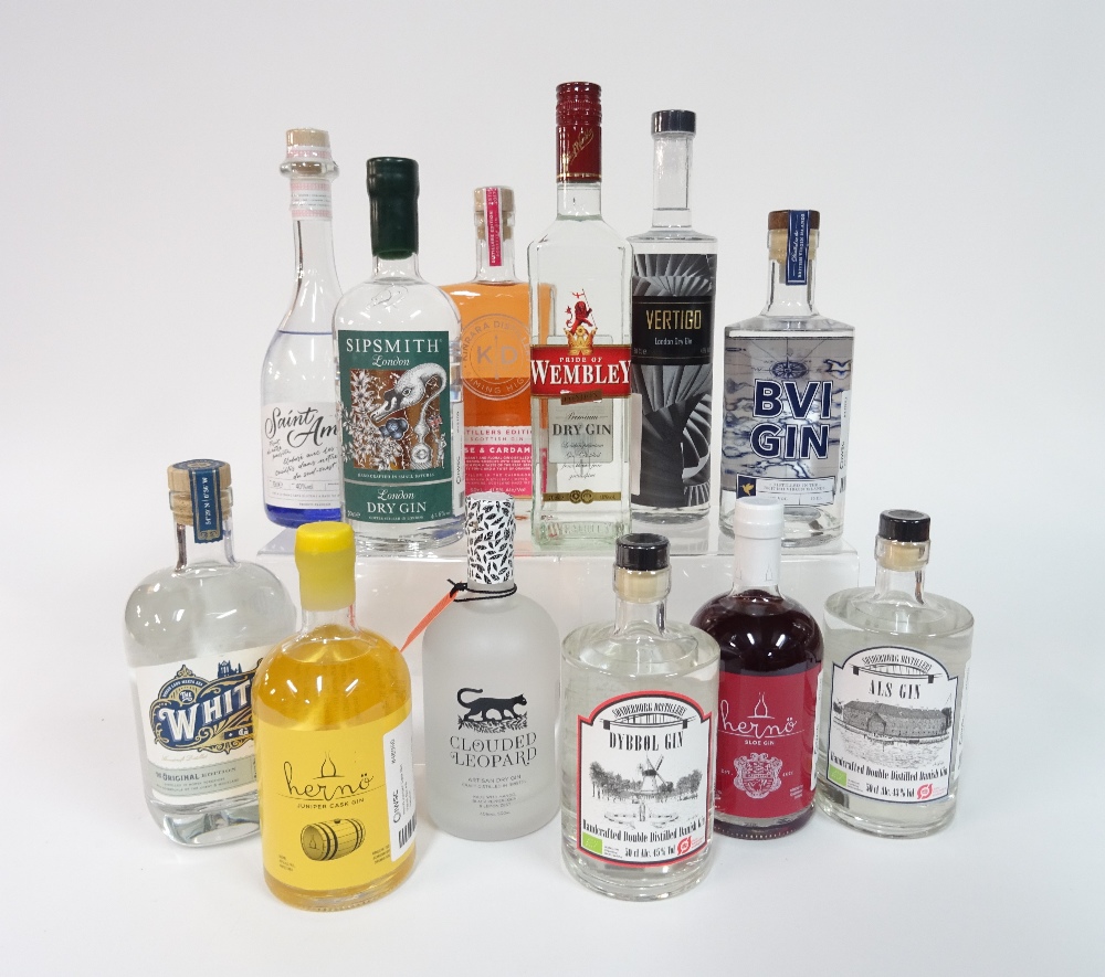 Box 23 - Gin Clouded leopard dry Gin Sipsmith dry Gin Vertigo Gin Als Gin Pride of Wembly Gin