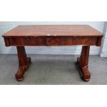 A George IV Goncarlo Alves rectangular two drawer centre table,