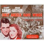 Vintage film poster 'Only Angels Have Wings' dated June 15th 1939, laid to linen, rolled,
