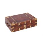 A group of seven 19th century campaign style hardwood boxes, to include a brass bound example,