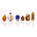 Six Chinese snuff bottles, late 19th/20th century,