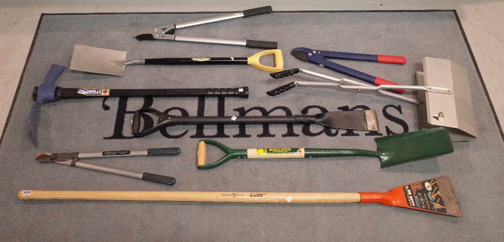 A quantity of modern garden hand tools.