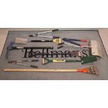 A quantity of modern garden hand tools.