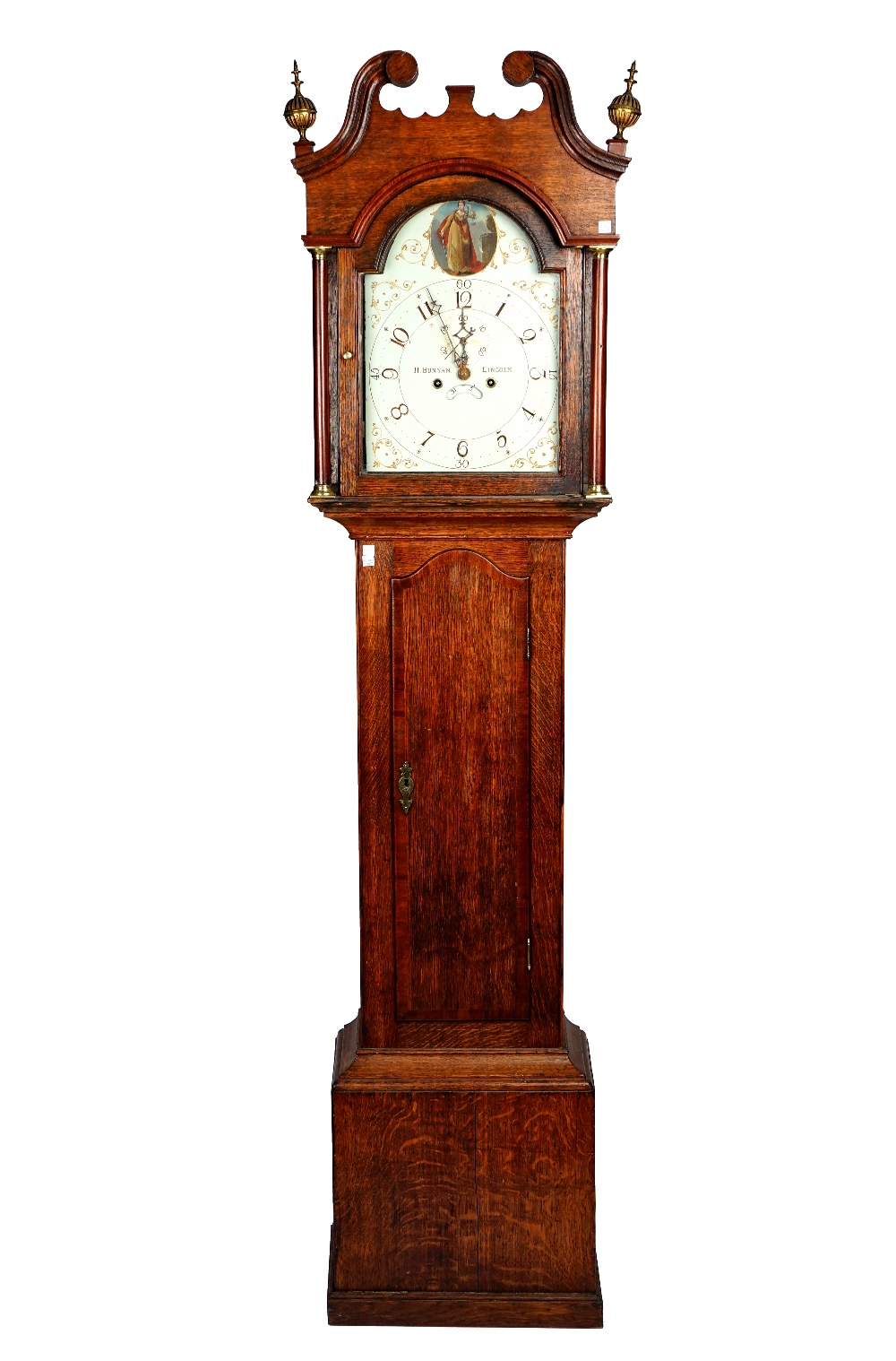 A George III oak longcase clock,