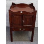 A George III mahogany tray top night commode,