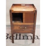 A George III mahogany tray top commode, 48cm wide x 76cm high.