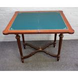 A late 19th century French gilt metal mounted marquetry inlaid walnut card table,