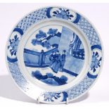 A Chinese blue and white plate in Kangxi style,