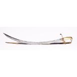 An early 19th century Yeomanry sword, Circa 1820, with curved blade, brass hilt and ivory grip,