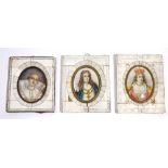 A group of three half-length oval portrait miniatures, early 20th century,