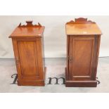 A late Victorian mahogany bedside cupboard, 41cm wide x 85cm high, and another similar,