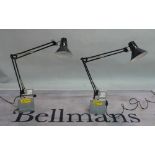 A pair of modern wall mounted 'Angle Poise' lamps, 78cm high (2).