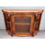 A Victorian figured walnut serpentine credenza,