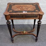 A late 19th century French gilt metal mounted marquetry inlaid rosewood dressing table,