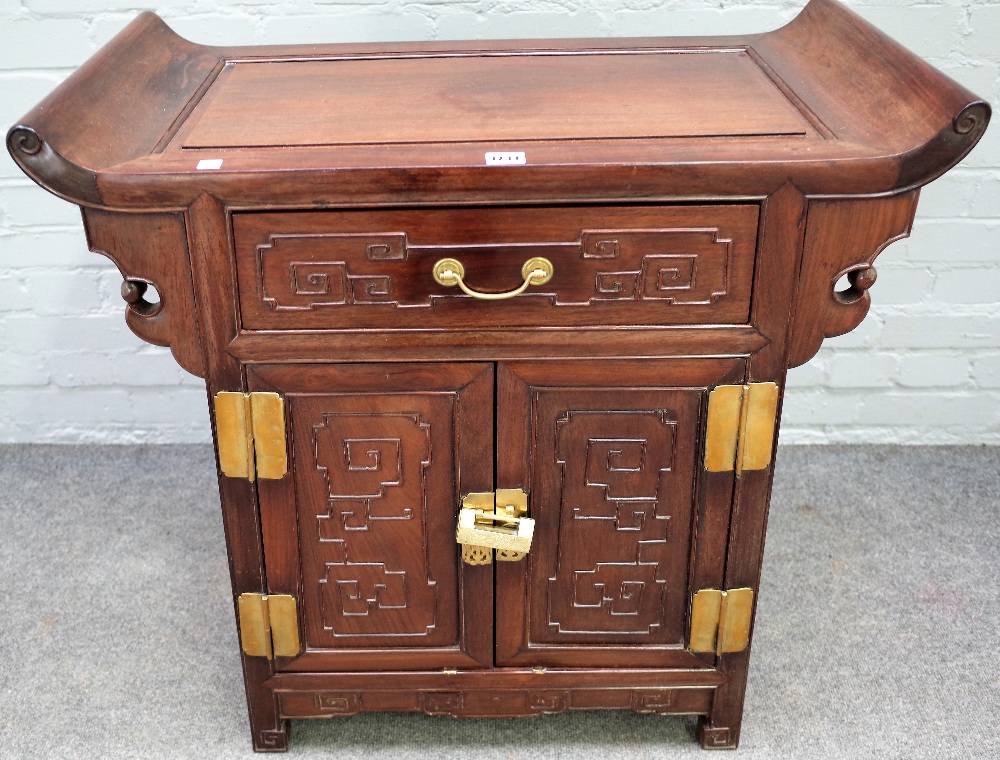 An early 20th century Chinese hardwood side cabinet, - Image 2 of 4