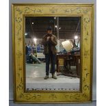 A modern painted hardwood rectangular mirror,