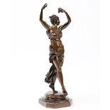 Eugene Delaplanche (1836-1891), Nymph, signed, bronze, 40cm high.