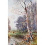 Henry Charles Fox (British 1855-1929), Woodland pool, signed and dated '1916', watercolour, 52 x 34.