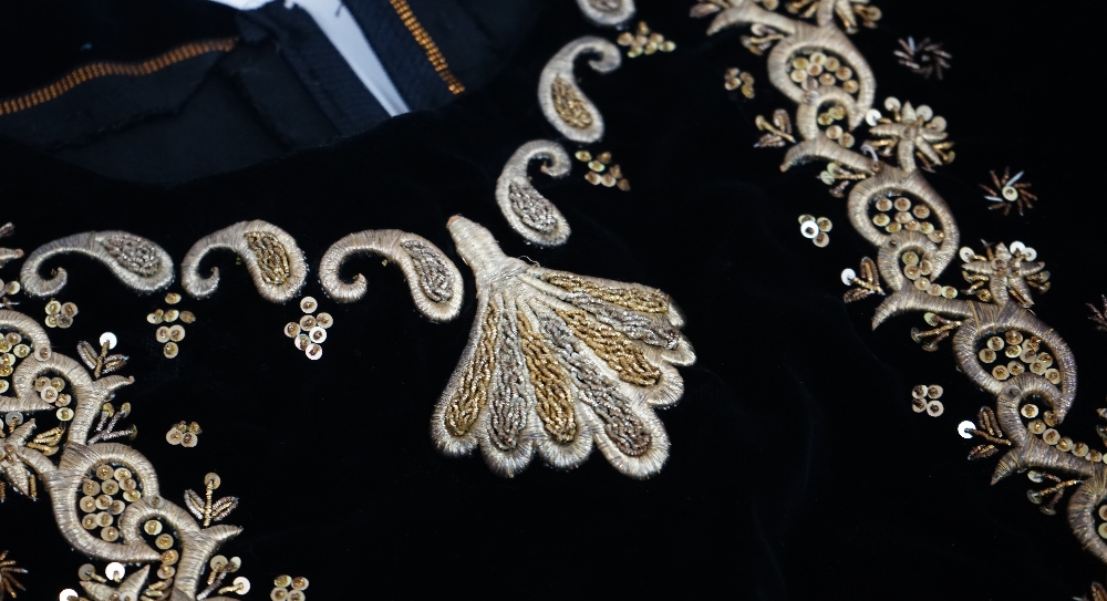 An Ottoman black velvet robe, - Image 5 of 8