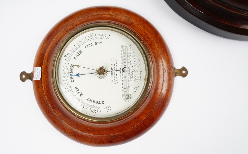 A Victorian mahogany cased wheel barometer, the white enamel dial signed D. - Image 3 of 4
