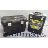 Two modern Stanley tool boxes.