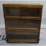 A modern Globe Wernicke three tier bookcase, 85cn wide x 102cm high.